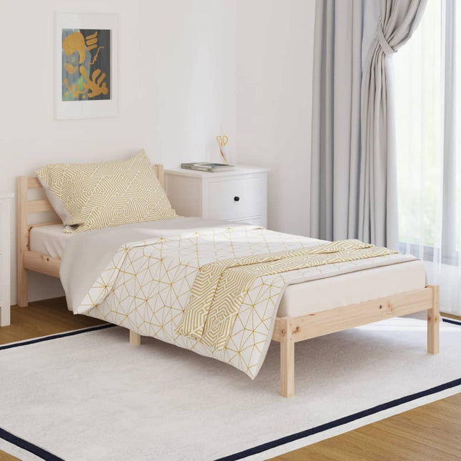 Bedframe Massief Grenenhout 90 x 200 cm Naturel