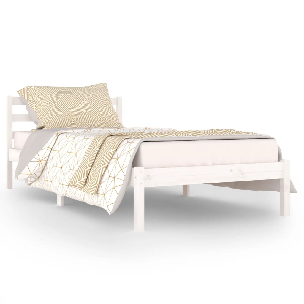 Bedframe Massief Grenenhout 90 x 200 cm Wit