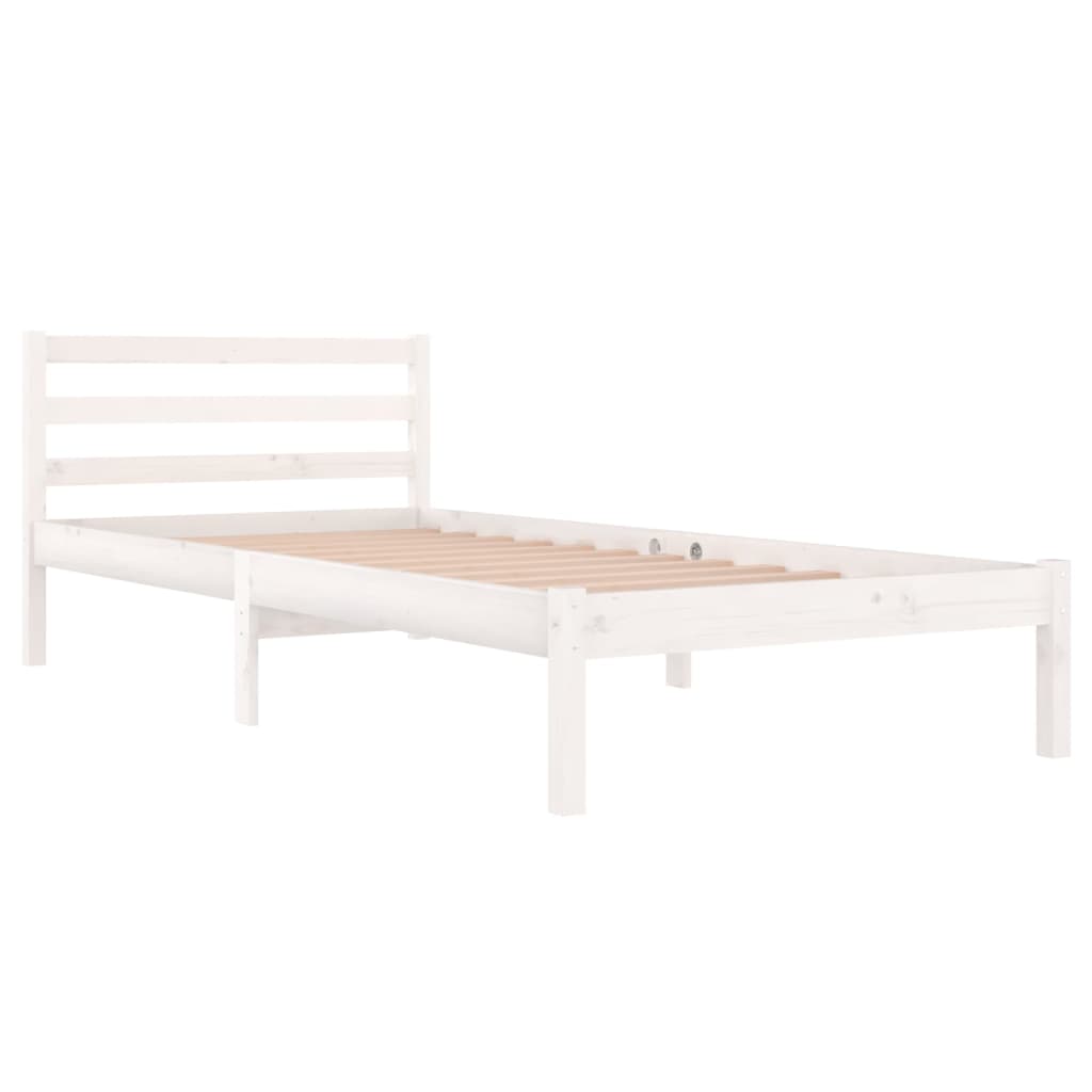 Bedframe Massief Grenenhout 90 x 200 cm Wit