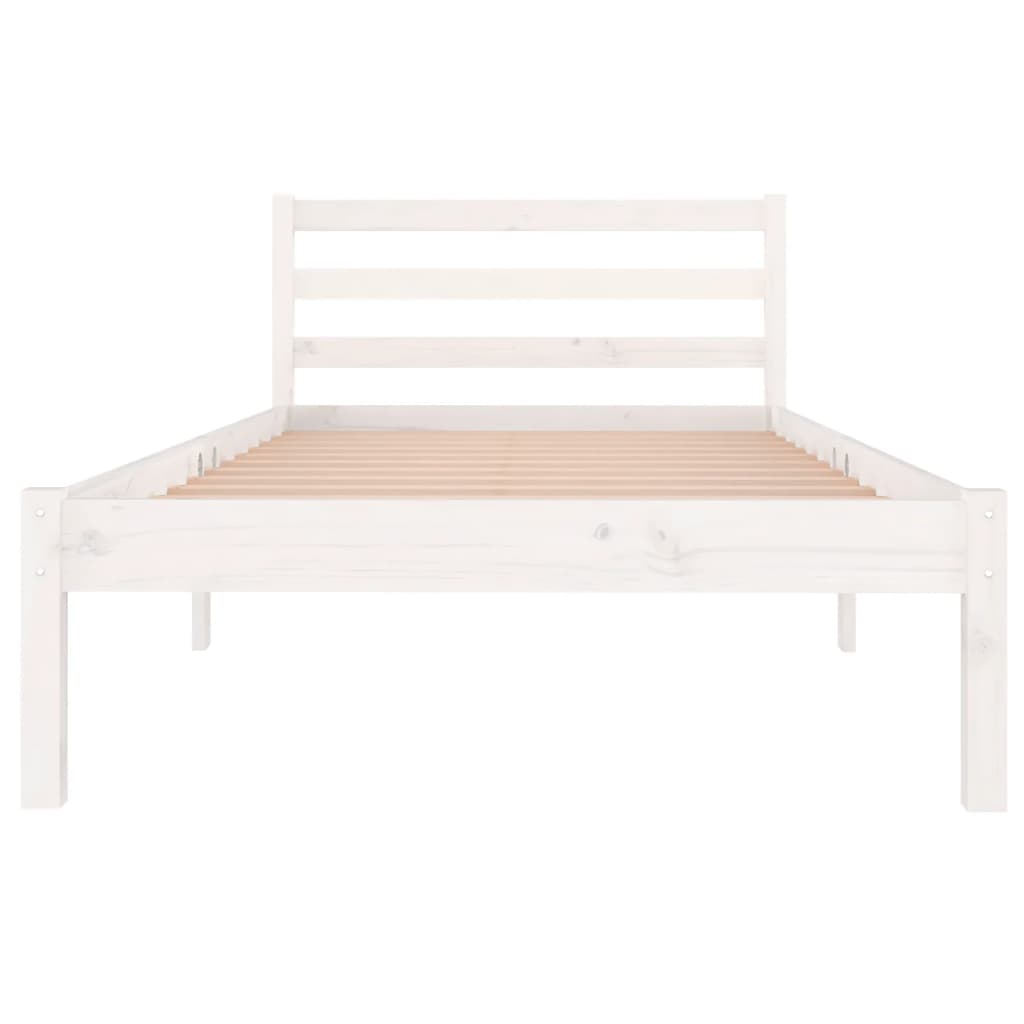 Bedframe Massief Grenenhout 90 x 200 cm Wit