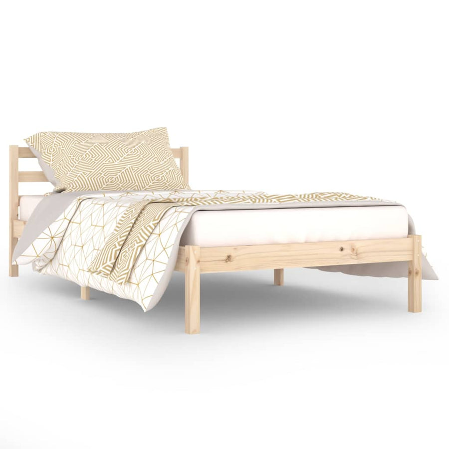 Bedframe massief grenenhout 100x200 cm 100 x 200 cm Naturel