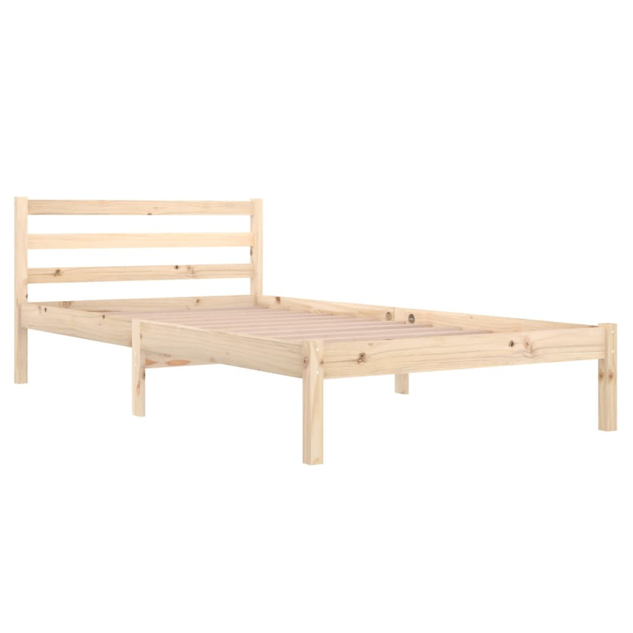Bedframe massief grenenhout 100x200 cm 100 x 200 cm Naturel