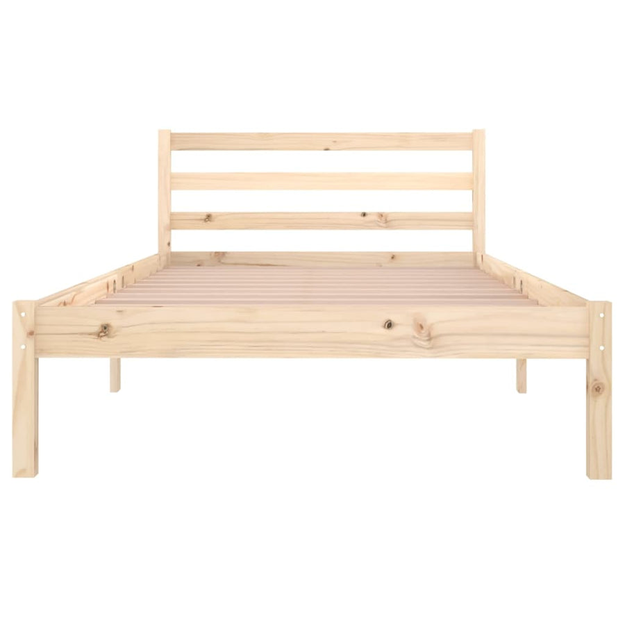 Bedframe massief grenenhout 100x200 cm 100 x 200 cm Naturel