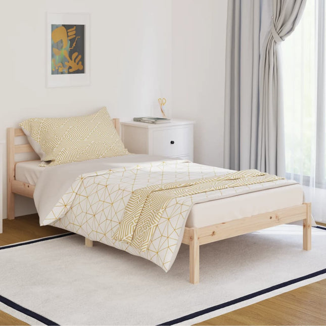 Bedframe massief grenenhout 100x200 cm 100 x 200 cm Naturel