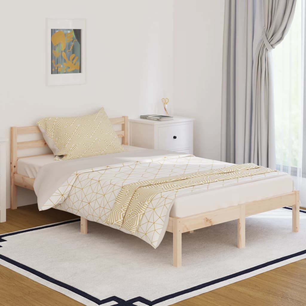 Bedframe Massief Grenenhout 120 x 200 cm Naturel