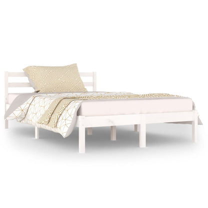 Bedframe Massief Grenenhout 120 x 200 cm Wit