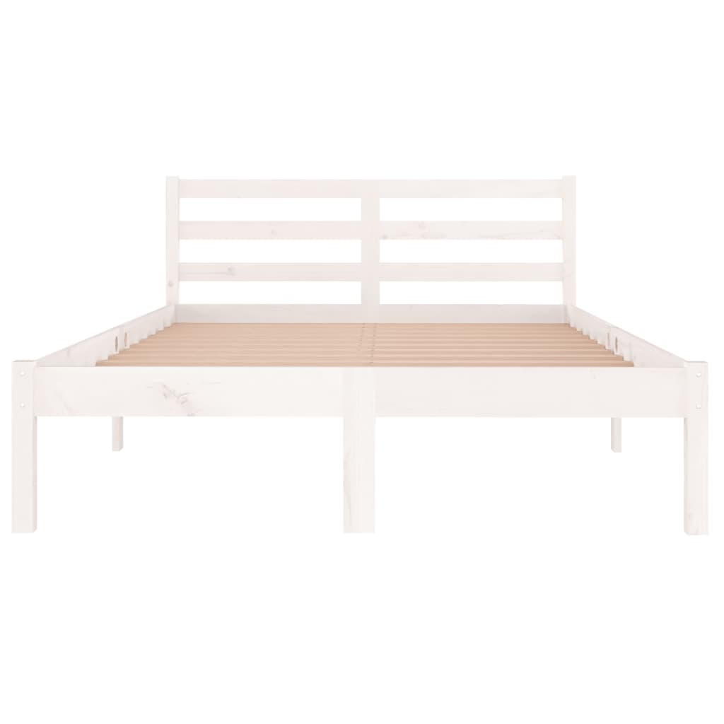 Bedframe Massief Grenenhout 120 x 200 cm Wit