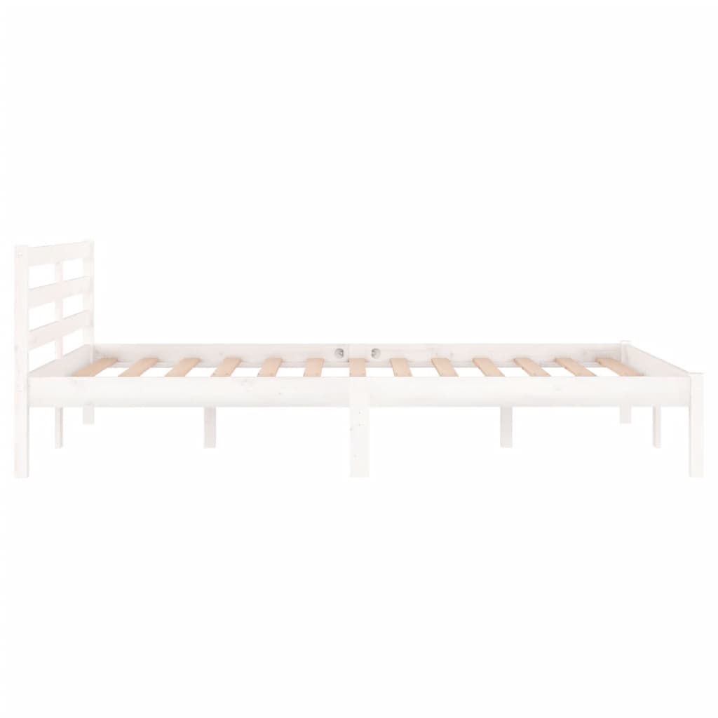 Bedframe Massief Grenenhout 120 x 200 cm Wit