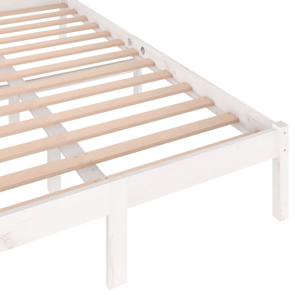 Bedframe Massief Grenenhout 120 x 200 cm Wit