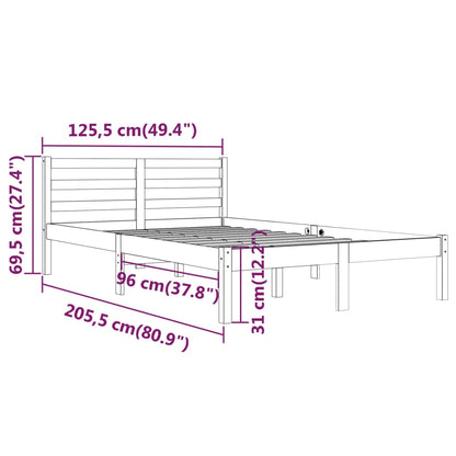 Bedframe Massief Grenenhout 120 x 200 cm Wit