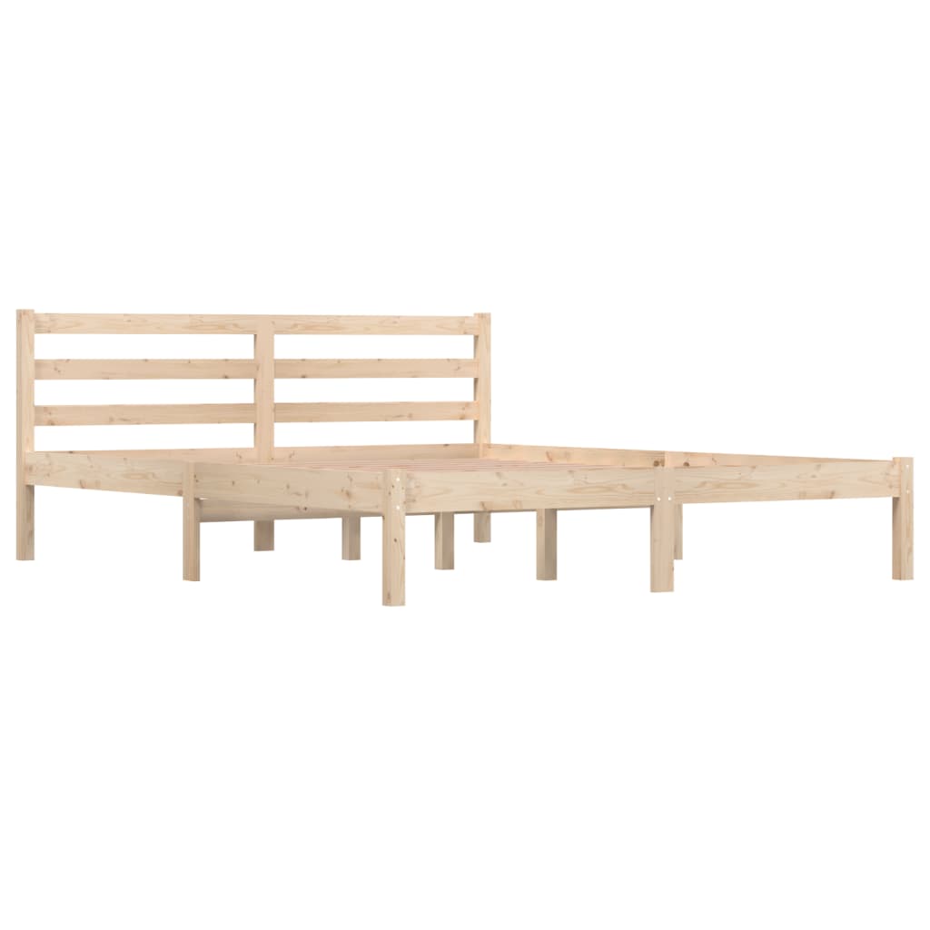 Bedframe Massief Grenenhout King Size 150 x 200 cm Naturel
