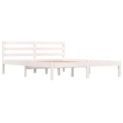 Bedframe Massief Grenenhout 5Ft King Size 150 x 200 cm Wit