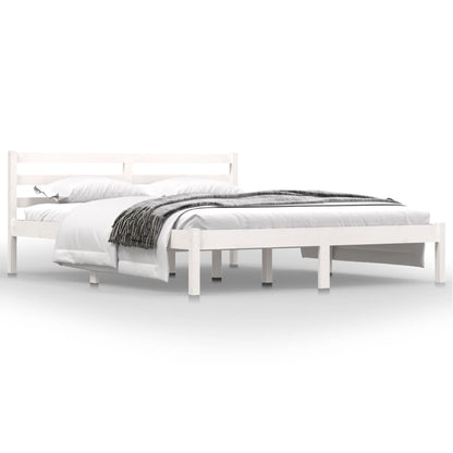 Bedframe Massief Grenenhout 5Ft King Size 150 x 200 cm Wit