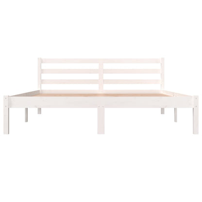 Bedframe Massief Grenenhout 5Ft King Size 150 x 200 cm Wit