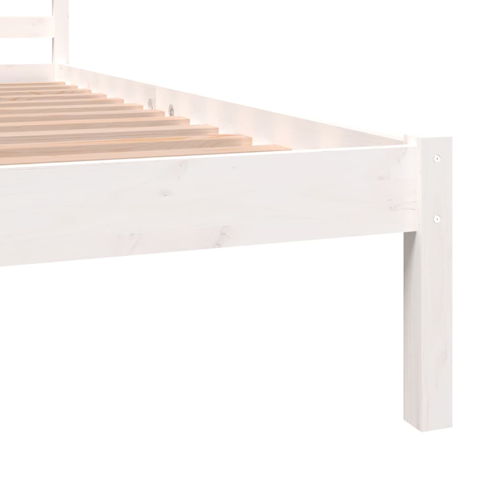 Bedframe Massief Grenenhout 5Ft King Size 150 x 200 cm Wit