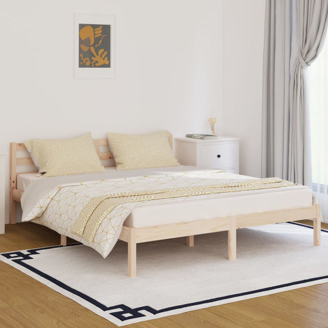 Bedframe Massief Grenenhout 160 x 200 cm Naturel