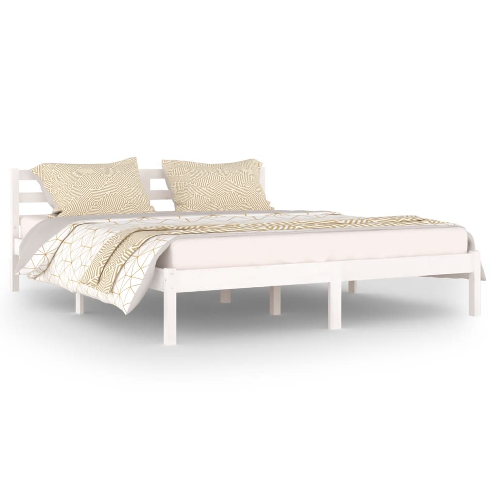 Bedframe Massief Grenenhout 160 x 200 cm Wit