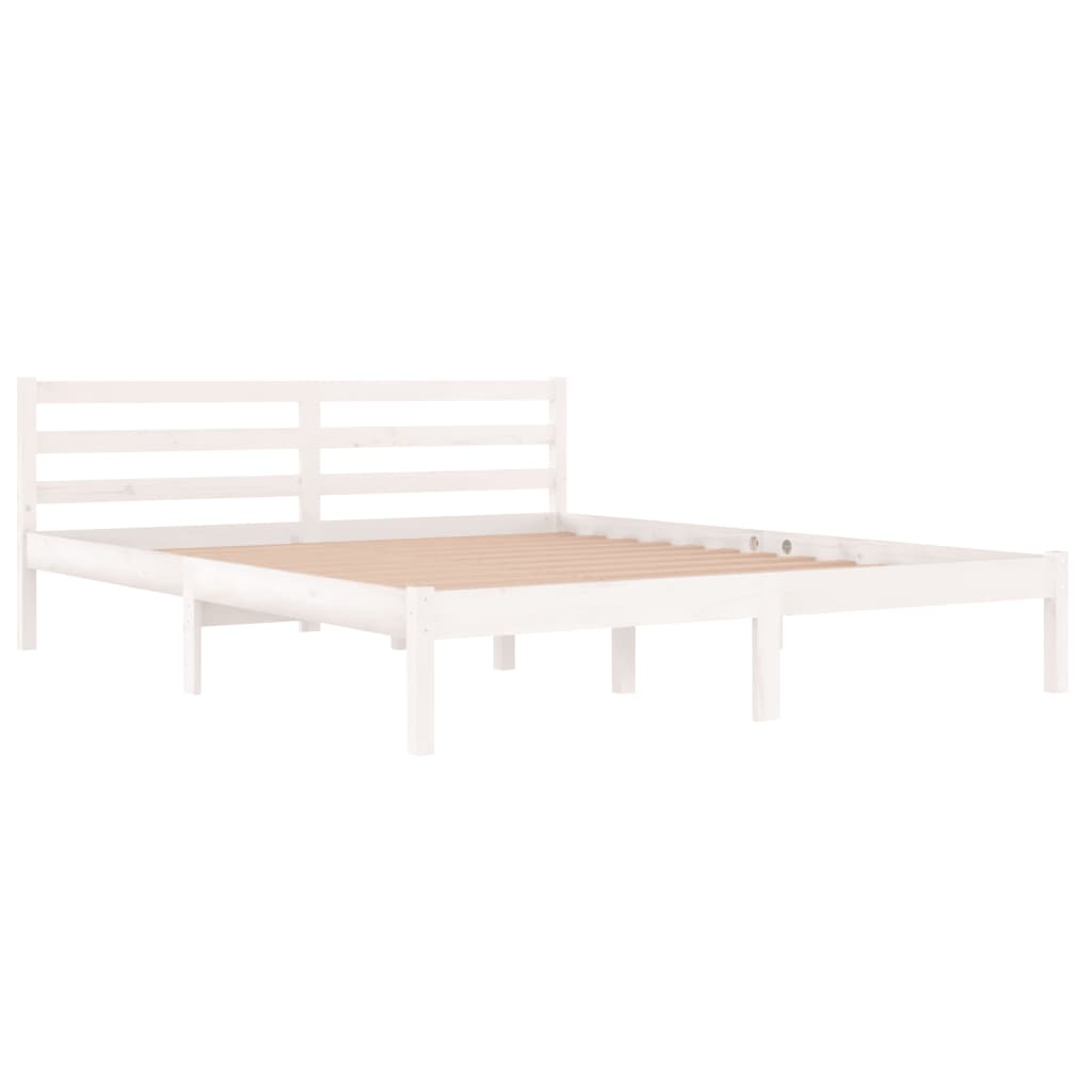 Bedframe Massief Grenenhout 160 x 200 cm Wit