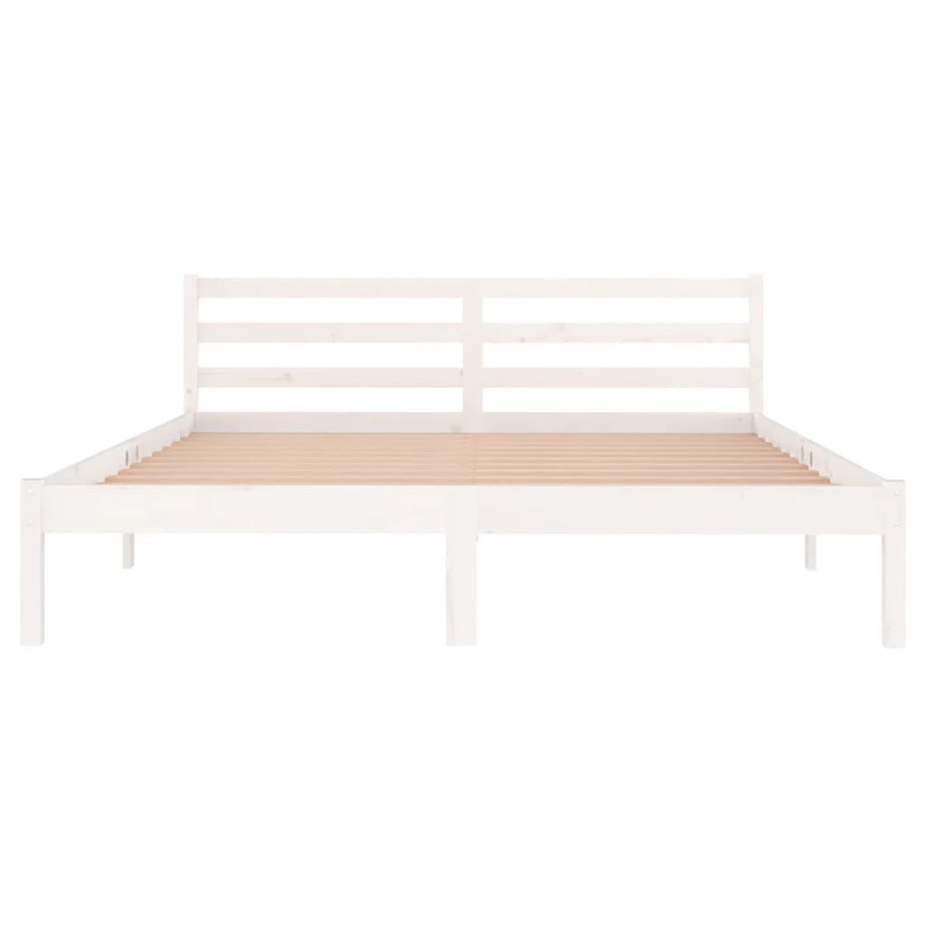 Bedframe Massief Grenenhout 160 x 200 cm Wit