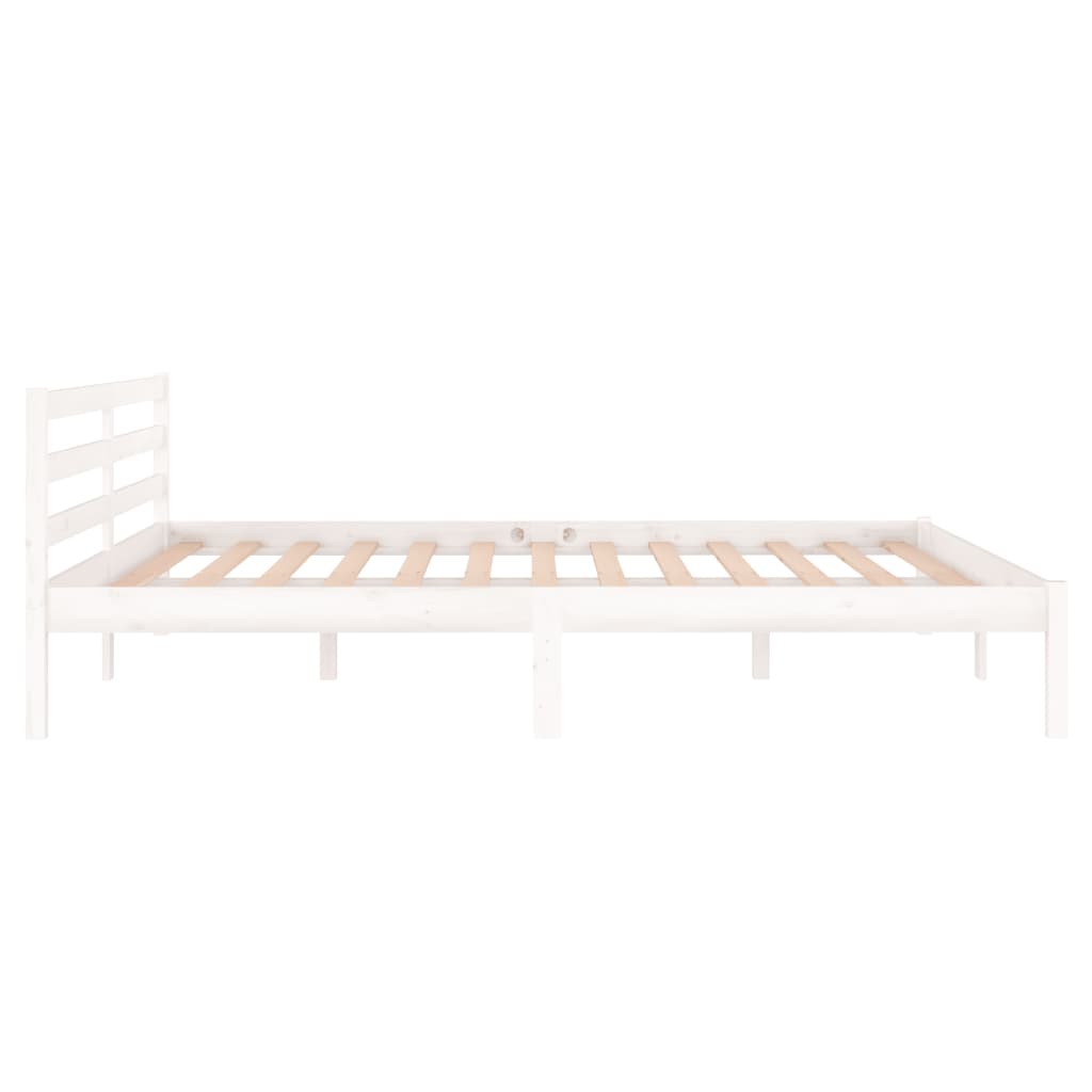 Bedframe Massief Grenenhout 160 x 200 cm Wit