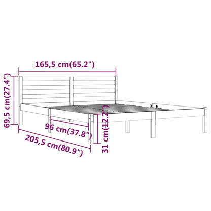 Bedframe Massief Grenenhout 160 x 200 cm Wit