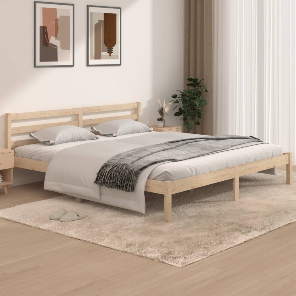 Bedframe Massief Grenenhout Super King Size 180 x 200 cm Naturel