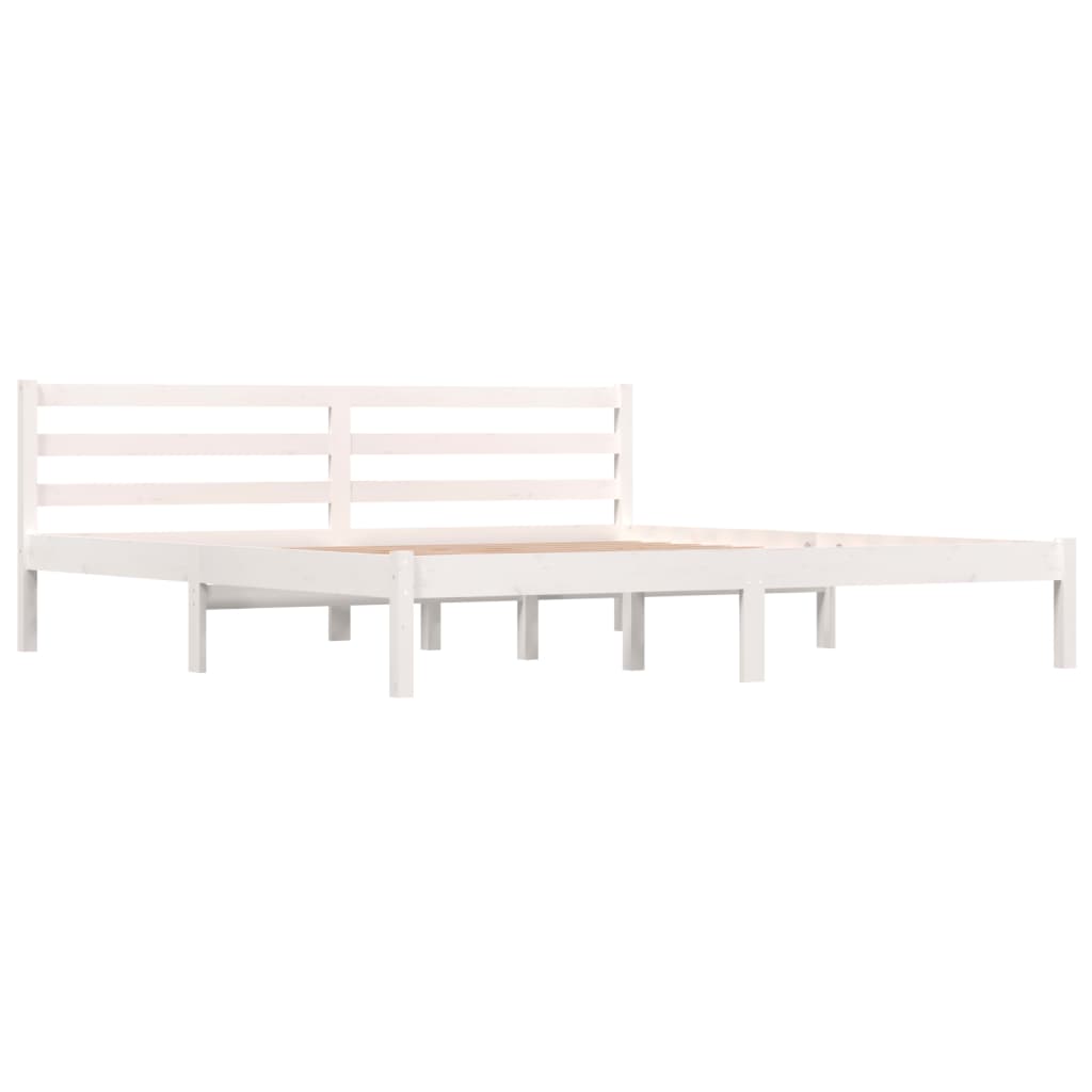 Bedframe Massief Grenenhout 6Ft Super King 180 x 200 cm Wit