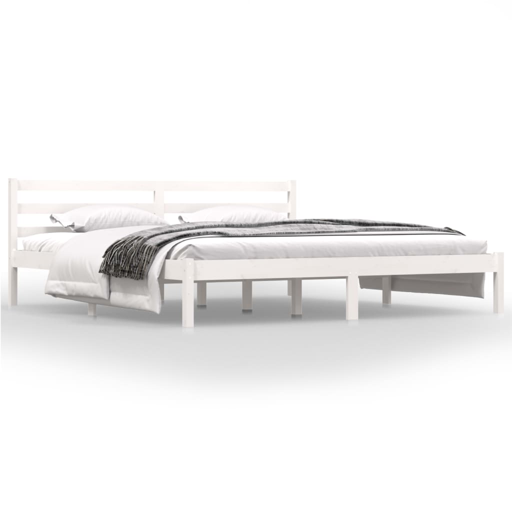 Bedframe Massief Grenenhout 6Ft Super King 180 x 200 cm Wit