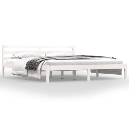 Bedframe Massief Grenenhout 6Ft Super King 180 x 200 cm Wit