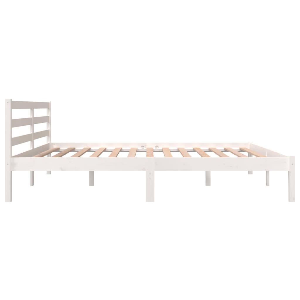 Bedframe Massief Grenenhout 6Ft Super King 180 x 200 cm Wit