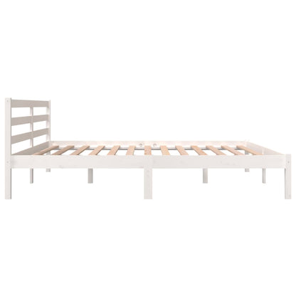 Bedframe Massief Grenenhout 6Ft Super King 180 x 200 cm Wit
