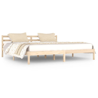 Bedframe Massief Grenenhout 200 x 200 cm Naturel