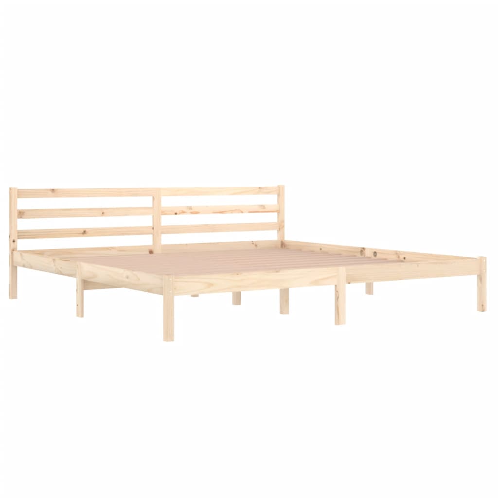 Bedframe Massief Grenenhout 200 x 200 cm Naturel