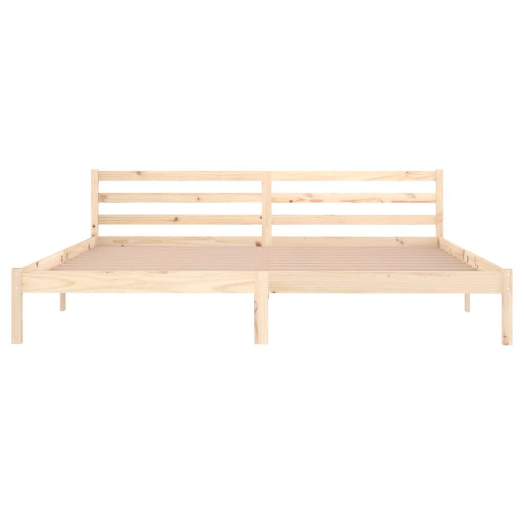 Bedframe Massief Grenenhout 200 x 200 cm Naturel