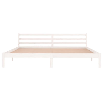 Bedframe Massief Grenenhout 200 x 200 cm Wit