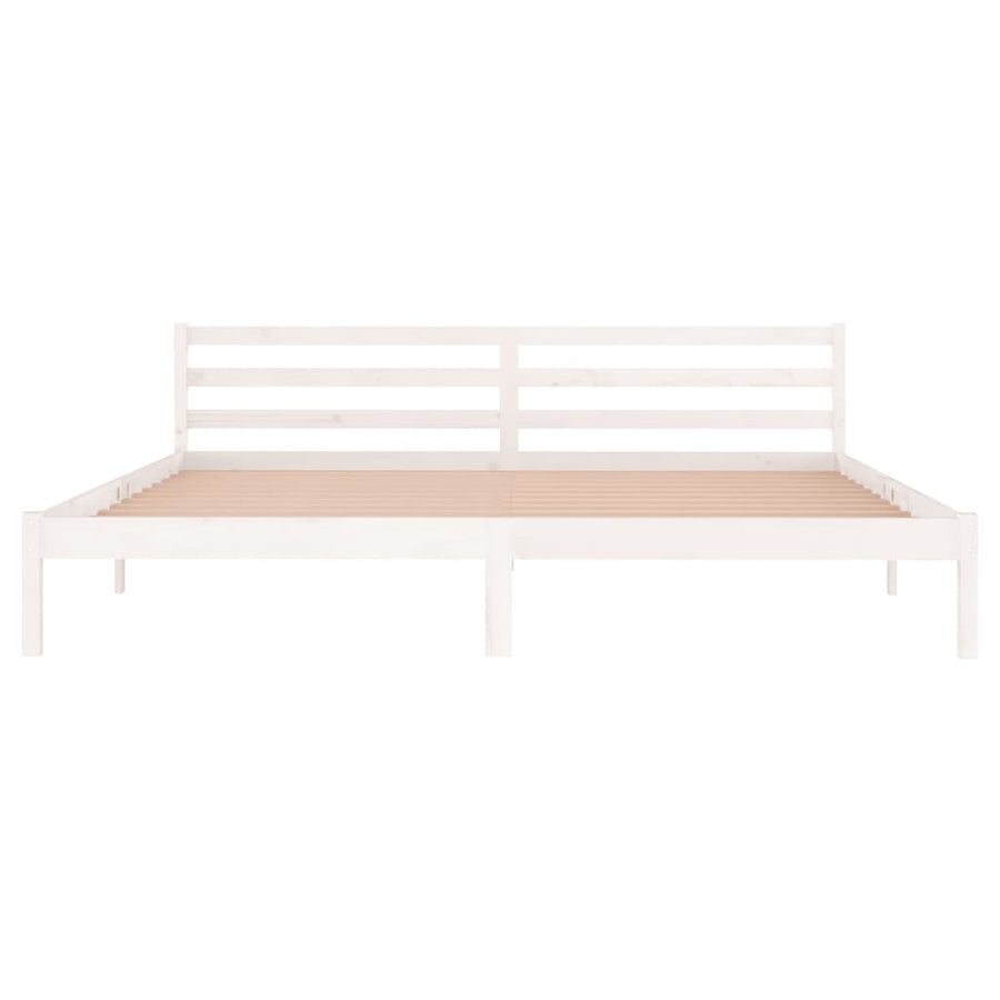 Bedframe Massief Grenenhout 200 x 200 cm Wit