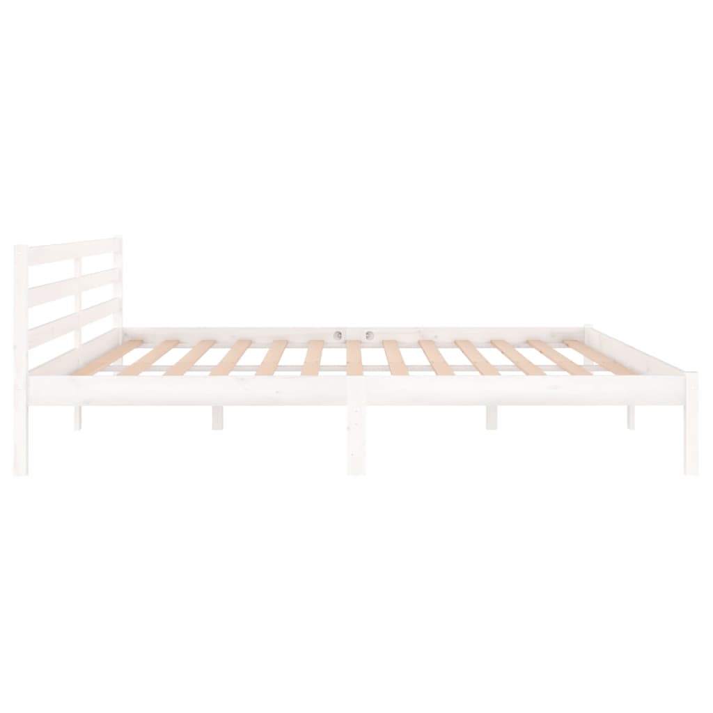 Bedframe Massief Grenenhout 200 x 200 cm Wit
