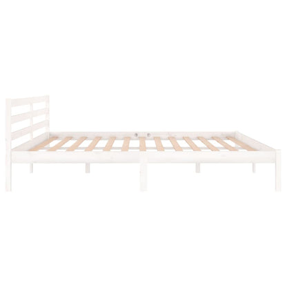 Bedframe Massief Grenenhout 200 x 200 cm Wit