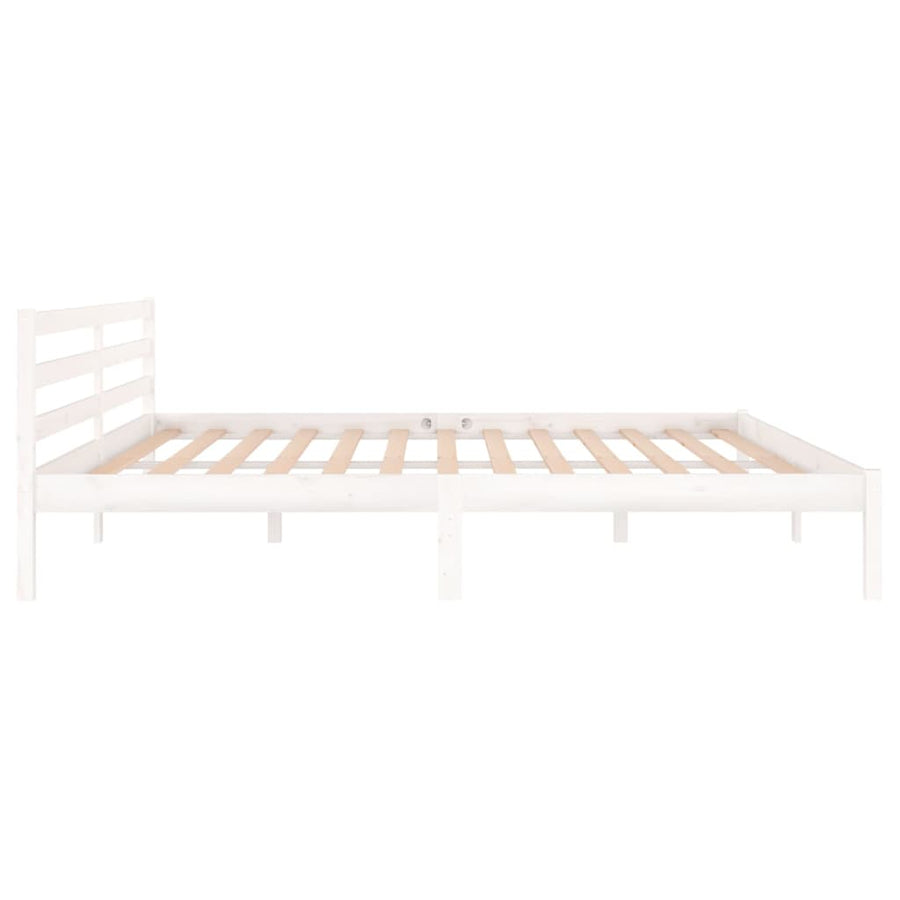 Bedframe Massief Grenenhout 200 x 200 cm Wit