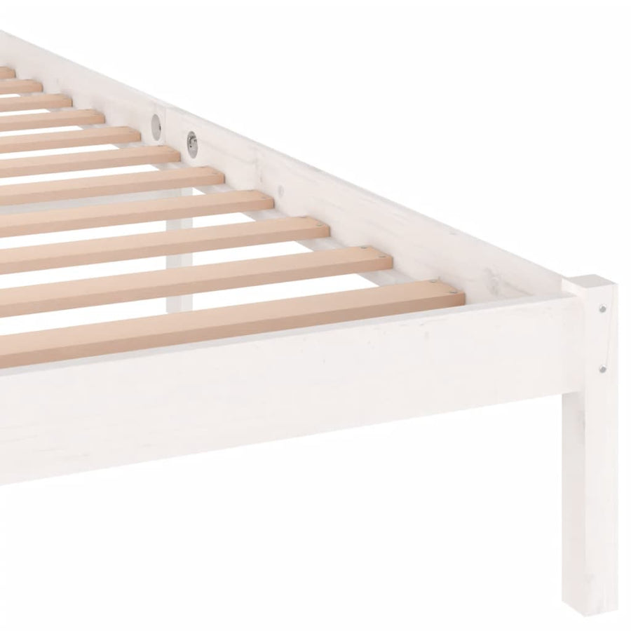 Bedframe Massief Grenenhout 200 x 200 cm Wit