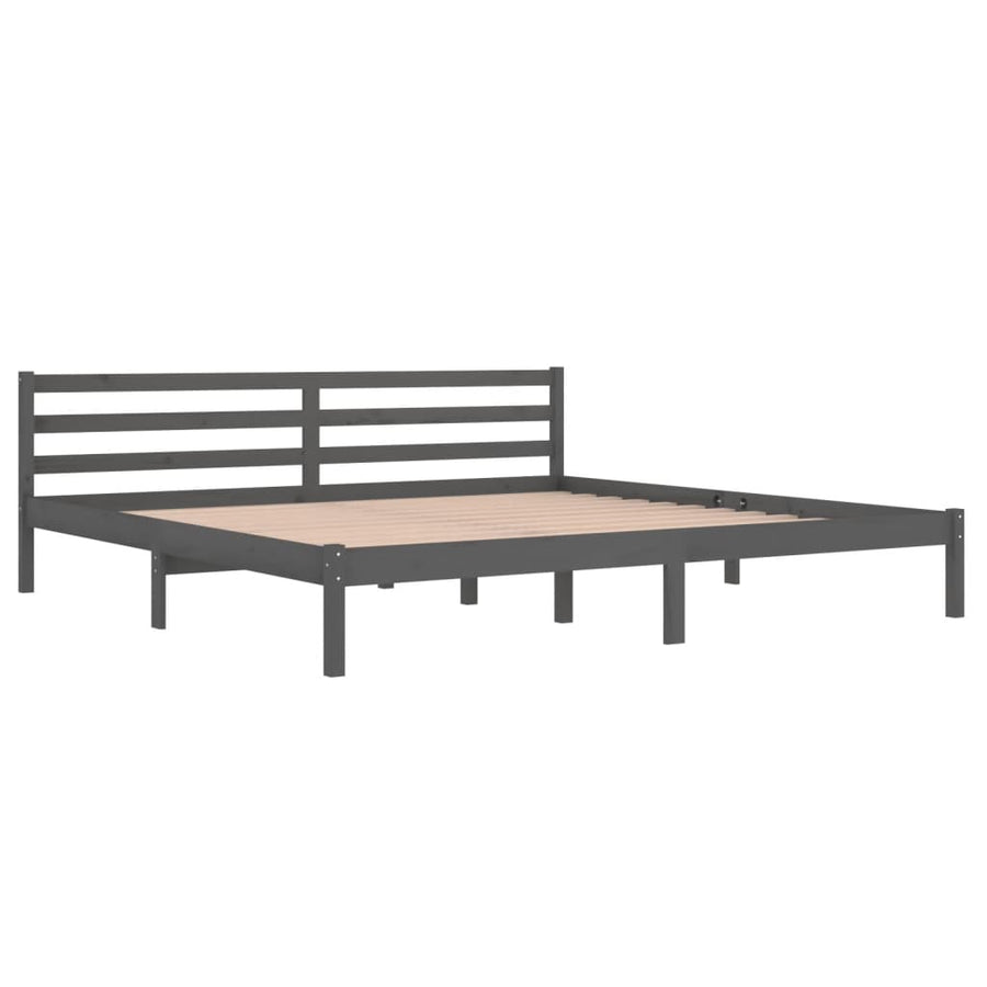 Bedframe Massief Grenenhout 200 x 200 cm Grijs