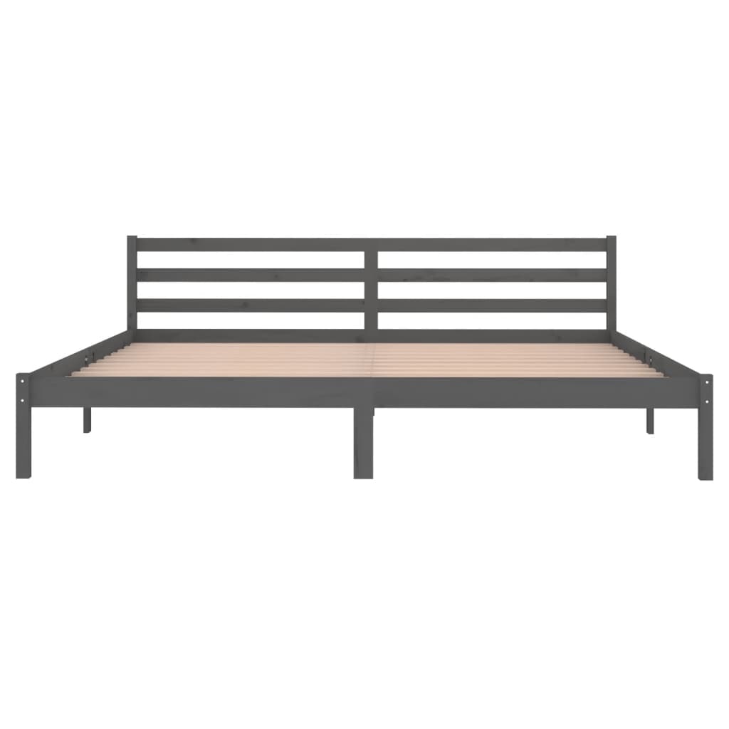 Bedframe Massief Grenenhout 200 x 200 cm Grijs