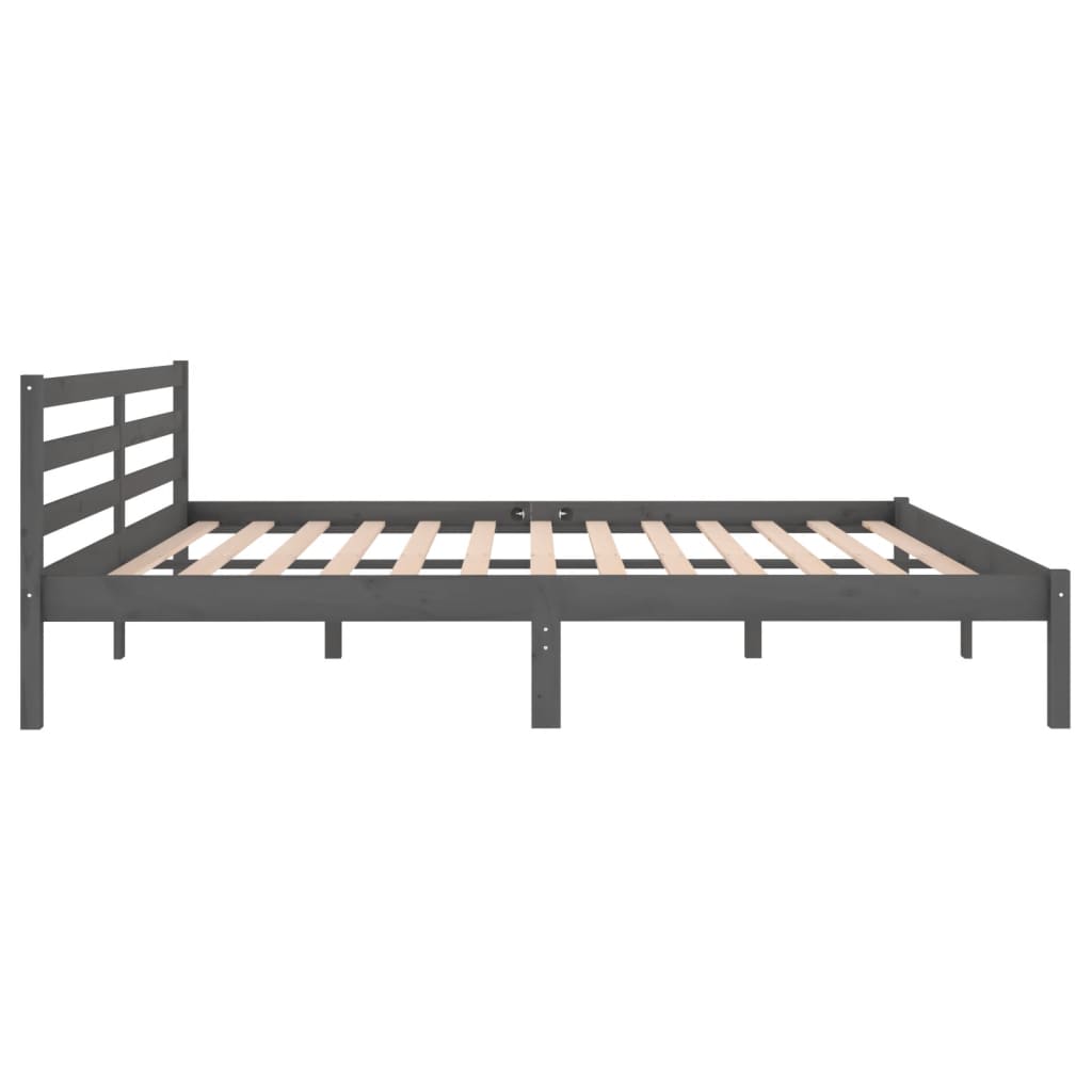 Bedframe Massief Grenenhout 200 x 200 cm Grijs