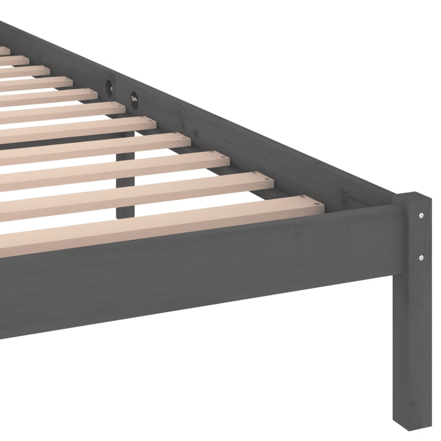 Bedframe Massief Grenenhout 200 x 200 cm Grijs