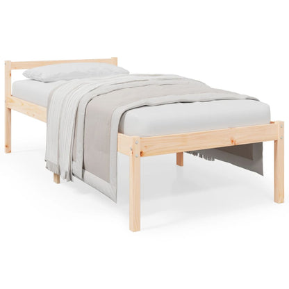 Seniorenbed massief grenenhout wit 75x190 cm