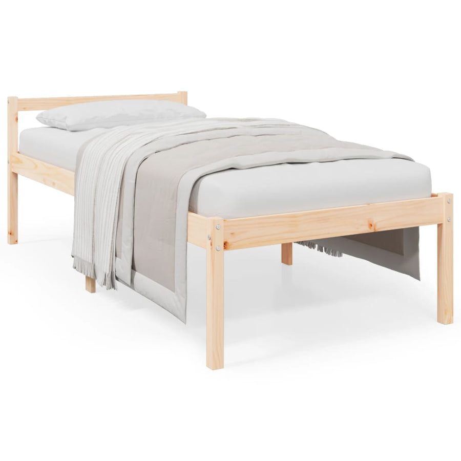 Seniorenbed massief grenenhout wit 75x190 cm