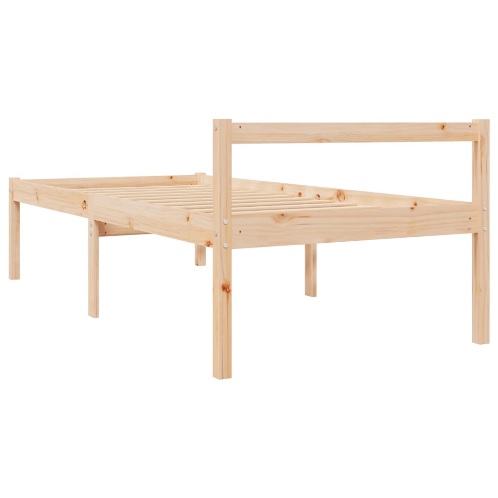 Seniorenbed massief grenenhout wit 75x190 cm