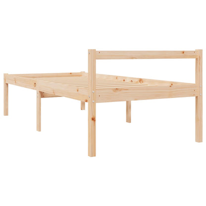 Seniorenbed massief grenenhout wit 75x190 cm
