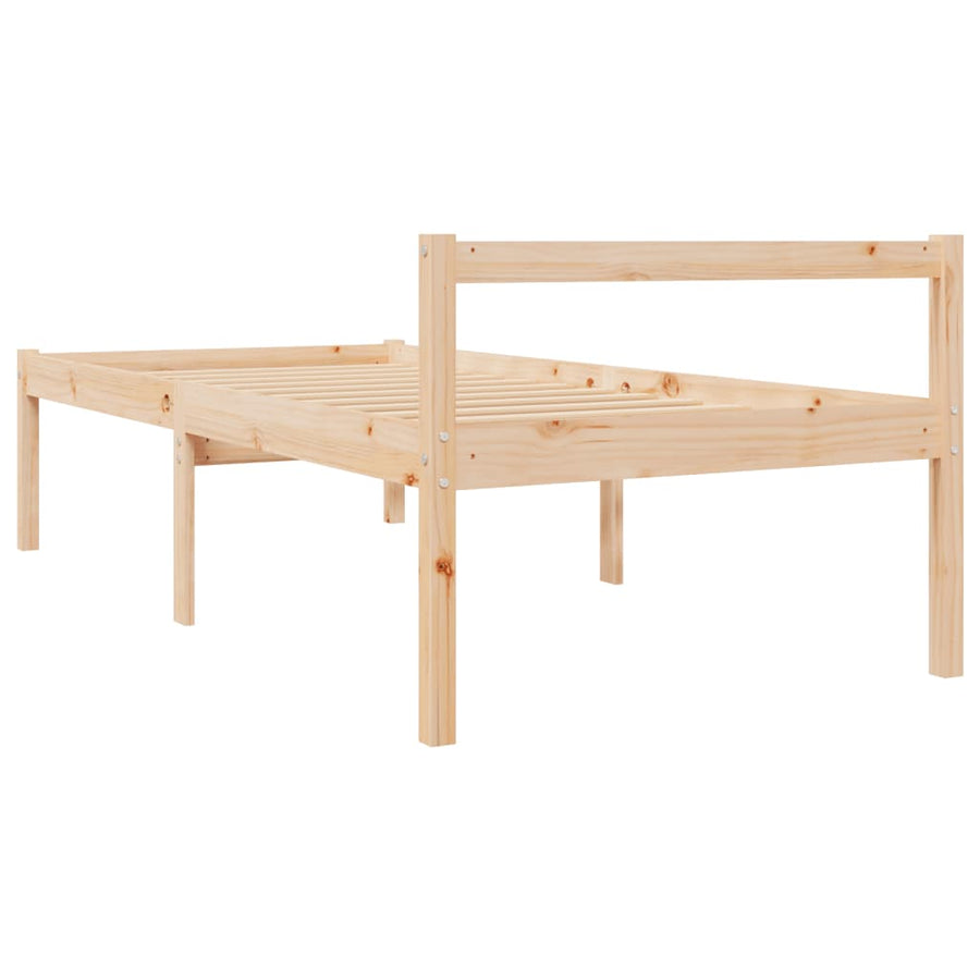 Seniorenbed massief grenenhout wit 75x190 cm