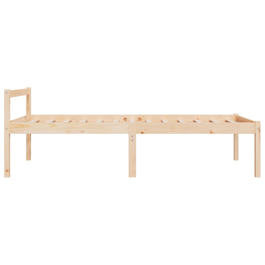 Seniorenbed massief grenenhout wit 75x190 cm